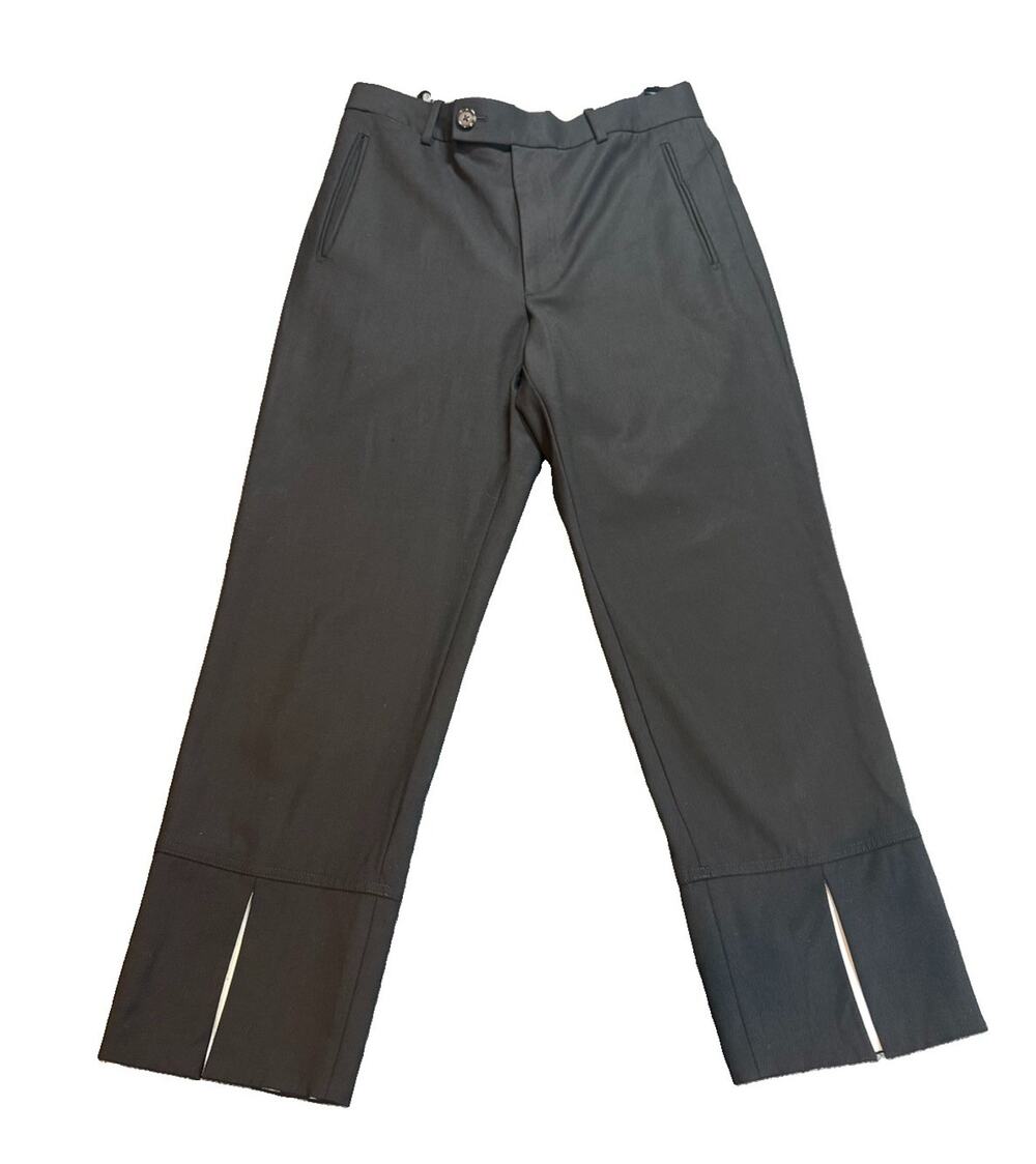 Helmut Lang Women’s Size 6 Black Wool Blend Trousers Split Hem Ankle Pants